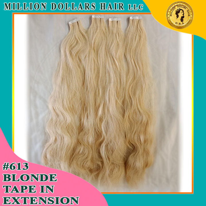 Blonde Wavy Hair Extension | Human Hair | Million Dollars Hair LLC