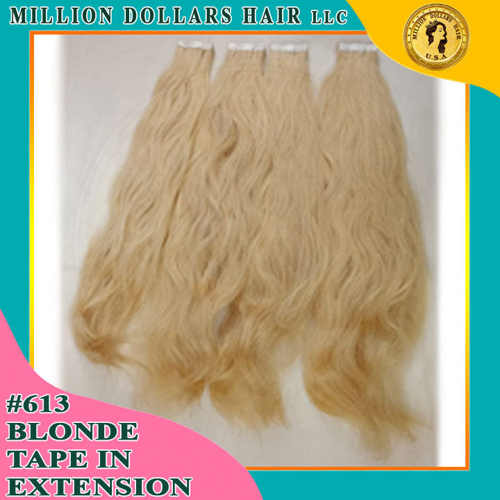 Blonde Wavy Hair Extension | Human Hair | Million Dollars Hair LLC