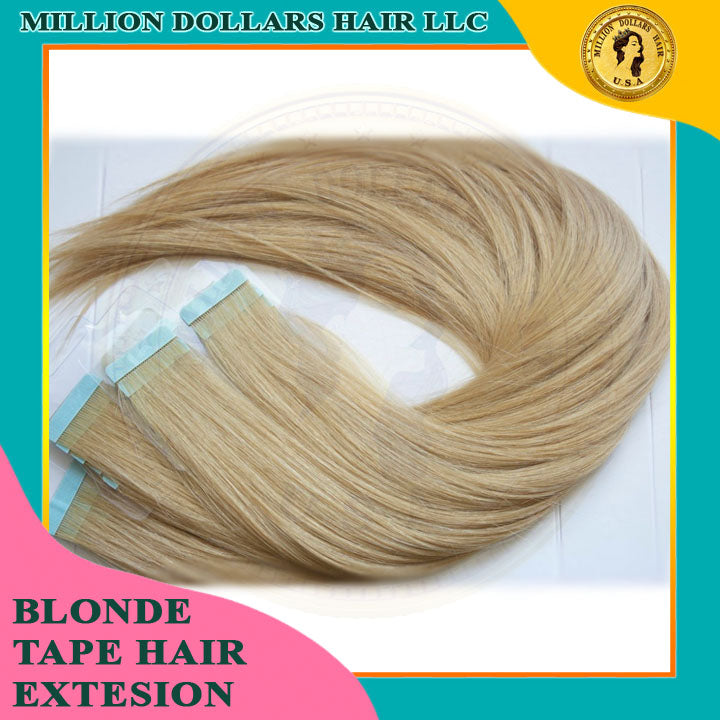 Blonde Wavy Hair Extension | Human Hair | Million Dollars Hair LLC