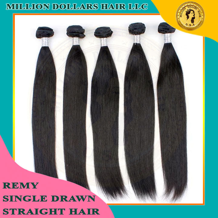 Black Straight Hair Wig | Black Weft Hair | Million Dollars Hair LLC
