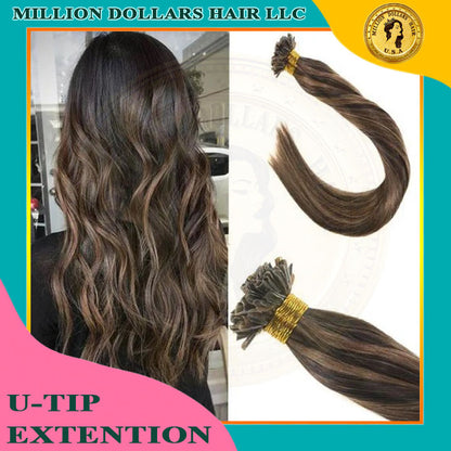 U-Tip Hair Extension | U-Tip Extension | Million Dollars Hair LLC